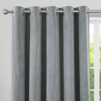 Countess Silver Blackout Ready Made Eyelet Curtains
