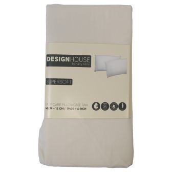 Supersoft Easy Care Cream Brushed Polyester Pillowcase Pair
