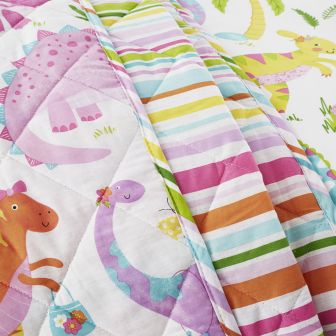 Daisy Dino Purple Bedspread 150x200cm