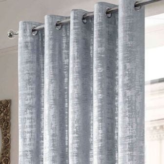 Danesfort Silver Interlined Thermal Ready Made Eyelet Curtains