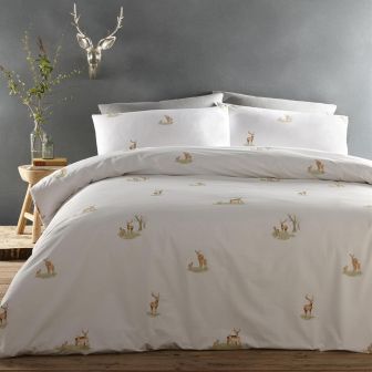 Deer White Cotton Duvet Set