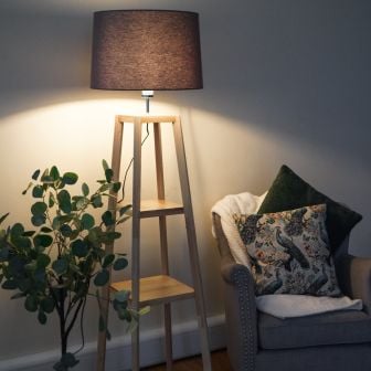 Wood Shelf Natural Floor Lamp