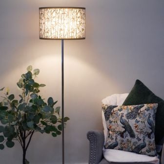 Bamboo Grey Floor Lamp