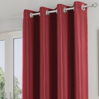 Dusk Red 90x90 Ready Made Eyelet Curtains
