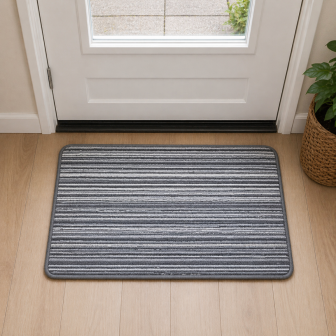 Washable Grey Stripe Mat