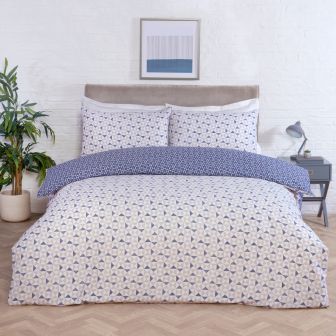 Ellis Navy Cotton Rich Duvet Cover Set