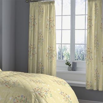 Felicity Ochre Pencil Pleat Curtains 66" x 72"