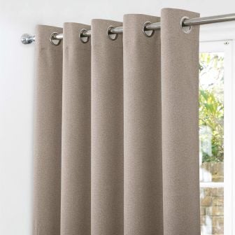 Gemini Oatmeal Blackout Ready Made Eyelet Curtains
