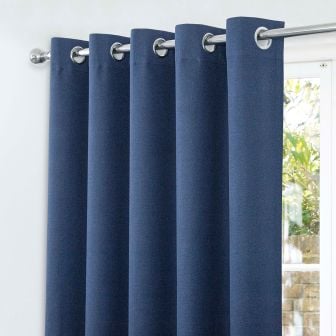 Gemini Navy Blackout Ready Made Eyelet Curtains