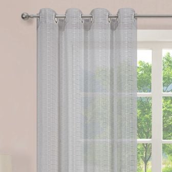 Gina Silver Eyelet Voile Panel