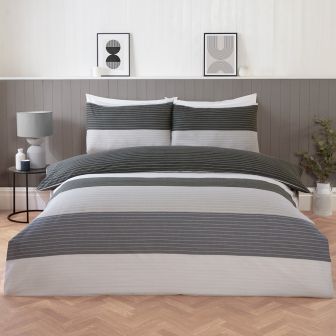 Gino Charcoal Cotton Mix Duvet Cover Set