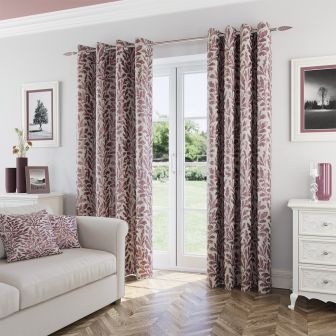 Glenloe Blush Ready Made Eyelet Curtains