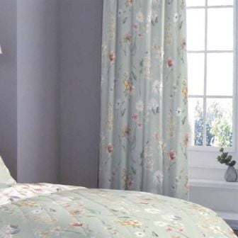 Verity Green Pencil Pleat Curtains 66" x 72"