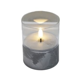 LED Light Grey Marble Effect Candle