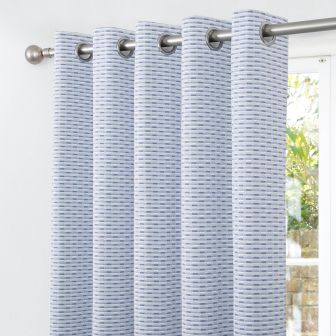 Hartford Blue Blackout Ready Made Eyelet Curtains