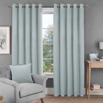 Hartford Green Blackout Ready Made Eyelet Curtains