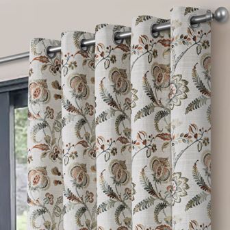 Hatfield Terracotta Blackout Ready Made Eyelet Curtains