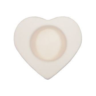 Ceramic Heart Cream Tealight Holder