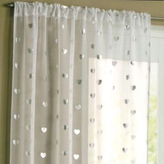 Heart Silver Voile Panel