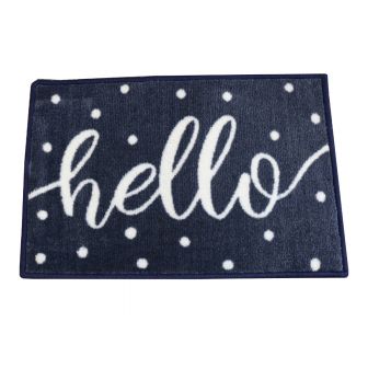 Dotted Hello Navy Door Mat