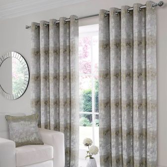 Heritage Green Ready Made Eyelet Curtains