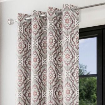 Horizon Blush Ready Made Eyelet Curtains