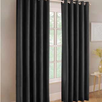 Iona Black Eyelet Curtains