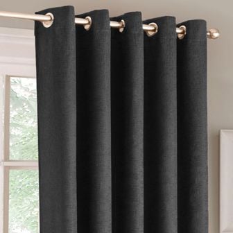 Iona Black Single Panel Door Curtain