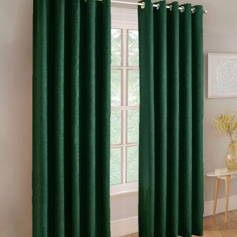 Iona Green Blockout Ready Made Eyelet Curtains