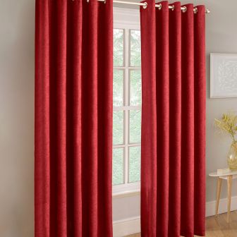 Iona Red Eyelet Curtains