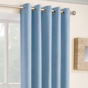 Iona Blue Blockout Single Panel Door Curtain