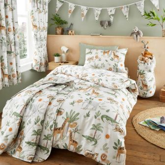 Jungle Safari Natural Cotton Mix Duvet Cover Set