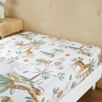 Jungle Safari Natural Cotton Mix Fitted Sheet Range