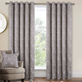 Kyoto Taupe Ready Made Eyelet Curtains