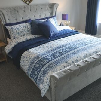 Leamington Blue Cotton Rich Duvet Set