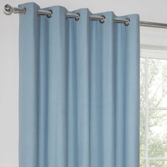 Paros Light Blue Blackout Ready Made Eyelet Curtains