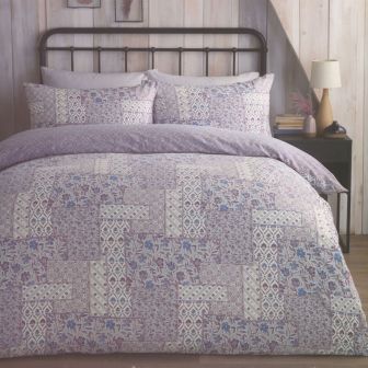 Lorena Heather Patchwork Cotton Rich Duvet Set 
