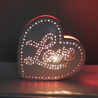 Love White & Pink Ceramic Table Lamp