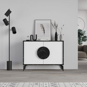 Gora White & Black 2 Door Sideboard