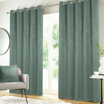 Mallory Duck Egg Ready Made Eyelet Curtains
