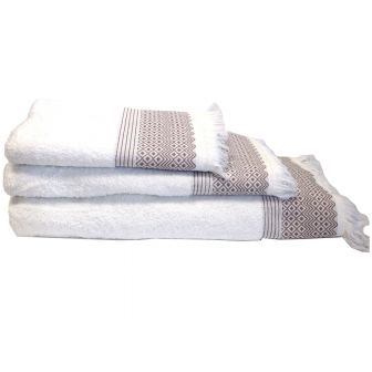 Diamond Border Mauve Towel Range