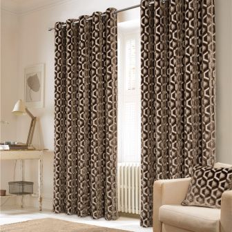 Maxim Natural Interlined Thermal Ready Made Eyelet Curtains