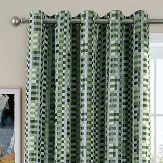 Merrion Green Blackout Ready Made Eyelet Curtains