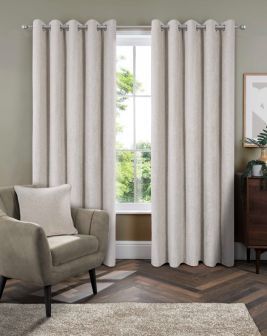 Newbury Natural Blackout Ready Made Eyelet Curtains