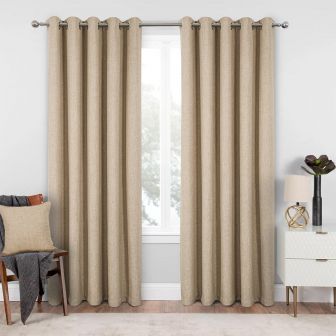 Newport Oatmeal Blackout Ready Made Eyelet Curtains