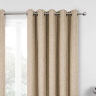 Newport Oatmeal Blackout Ready Made Eyelet Curtains