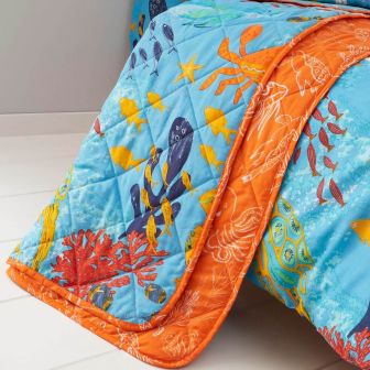 Ocean Friends Blue Bedspread150x200cm