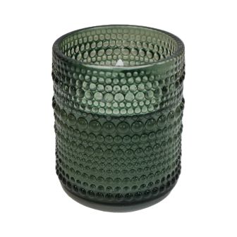 LED Olive Green Glass Candle