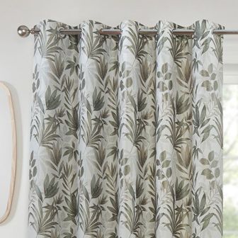 Orly Green Ready Made Eyelet Curtains