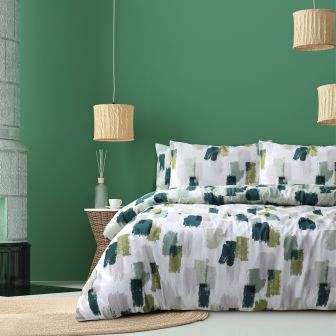 Osaka Green Cotton Rich Duvet Cover Set
